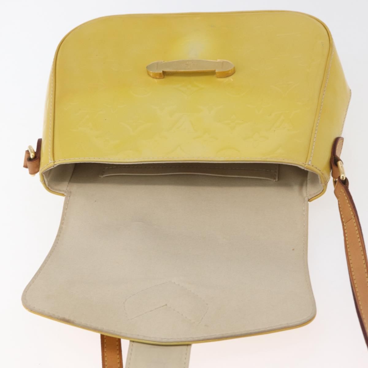 Louis Vuitton Bellflower Handbag Monogram Vernis, Yellow, Patent Leather, Shoulder Bag