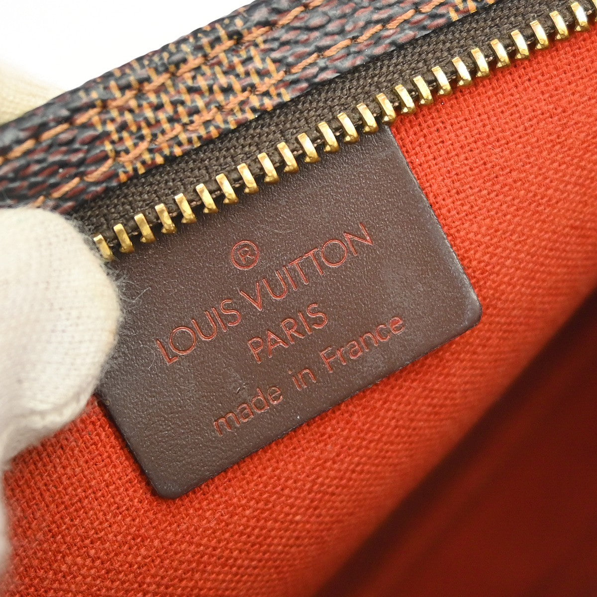 Louis Vuitton Navona Pochette Accessoires Damier, Brown, Canvas, Clutch