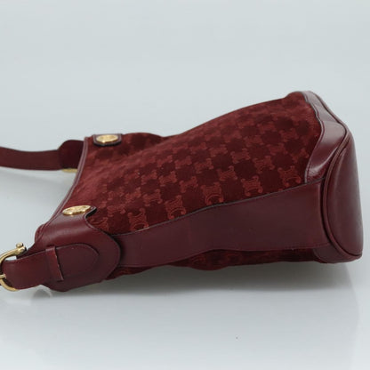 Celine Vintage Macadam Shoulder Bag Suede, RED, SUEDE, Shoulder bag