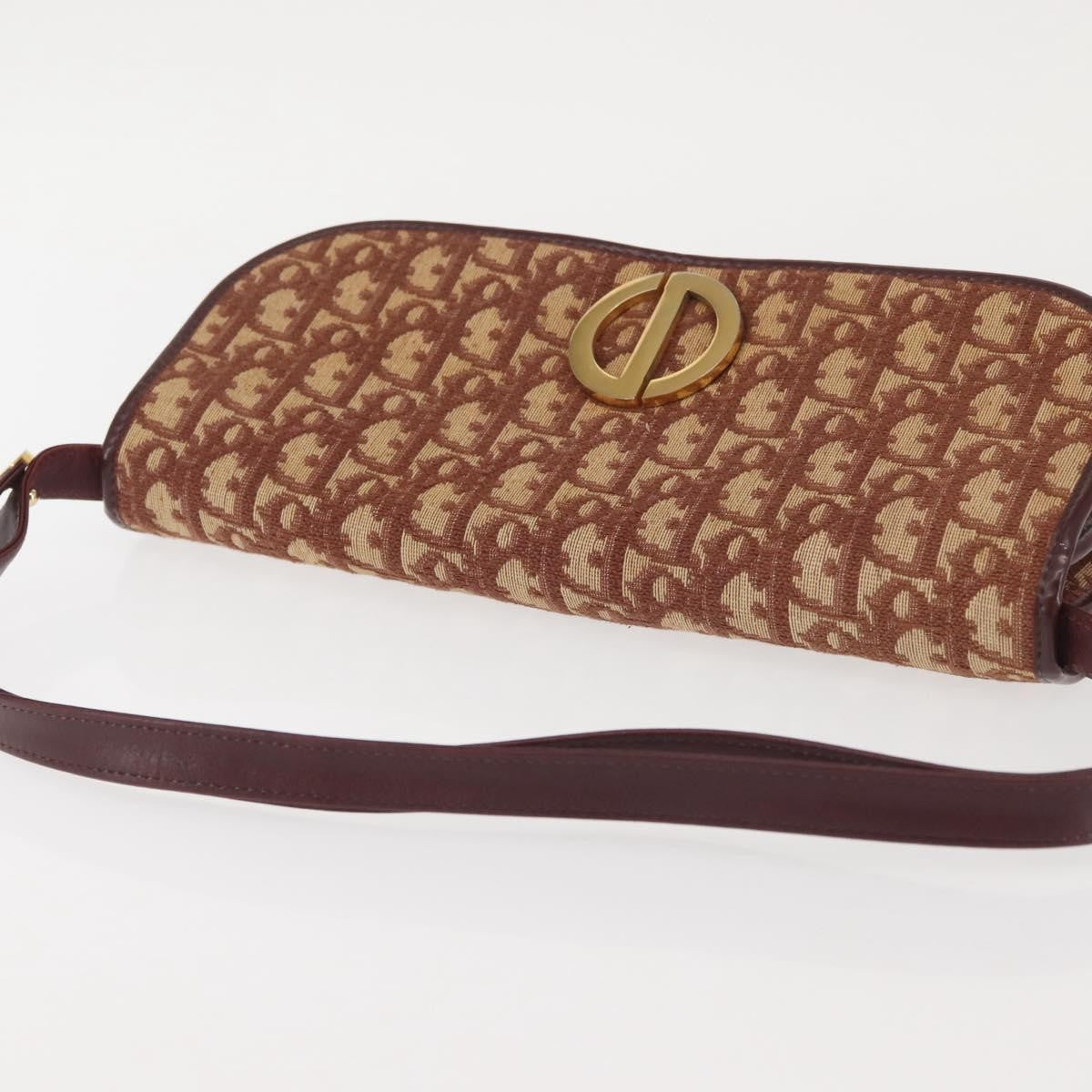 Christian Dior Vintage Trotter Flap Shoulder Bag Canvas, RED, CANVAS, Shoulder bag