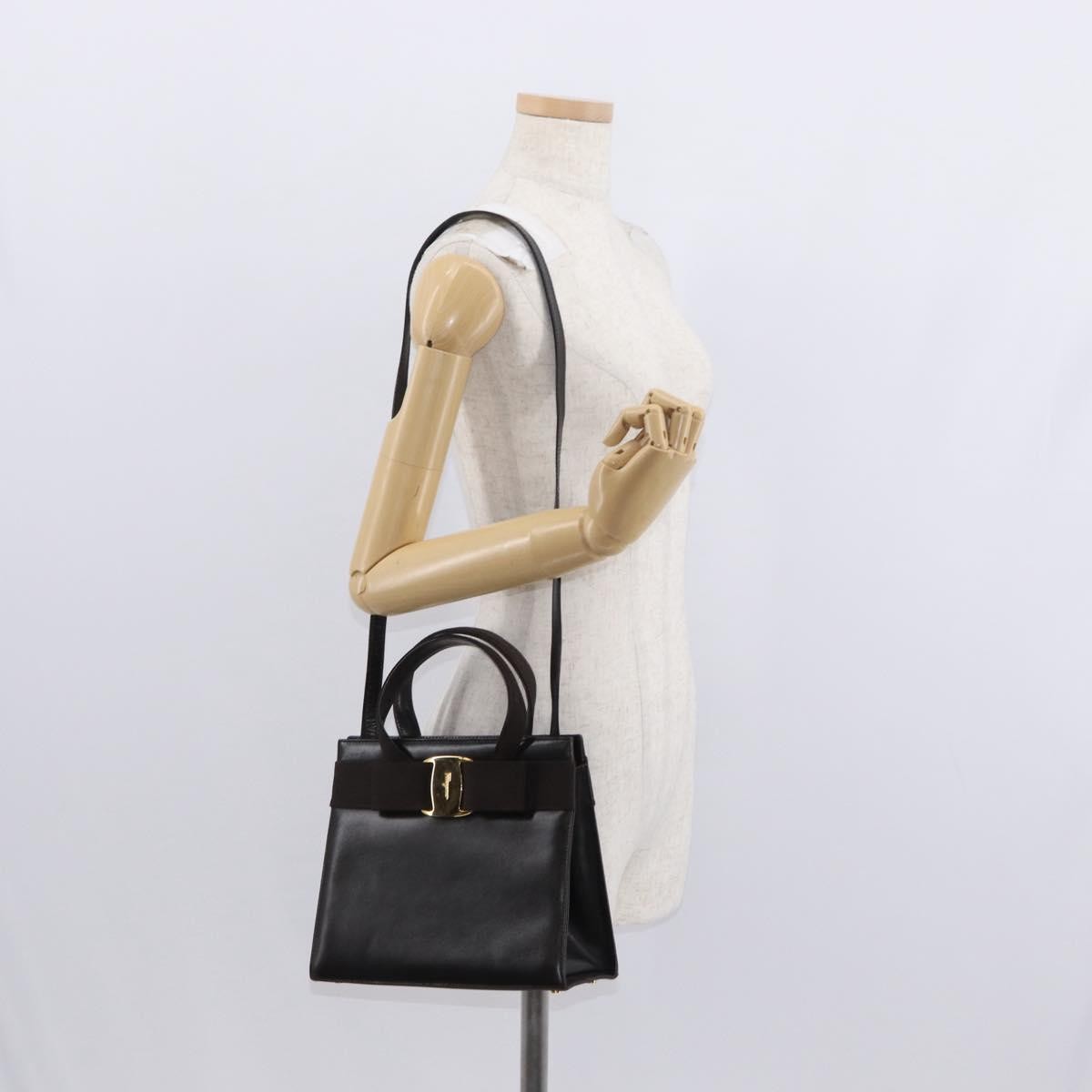 Salvatore Ferragamo Convertible Vara Bow Tote Leather, BROWN, LEATHER, Handbag