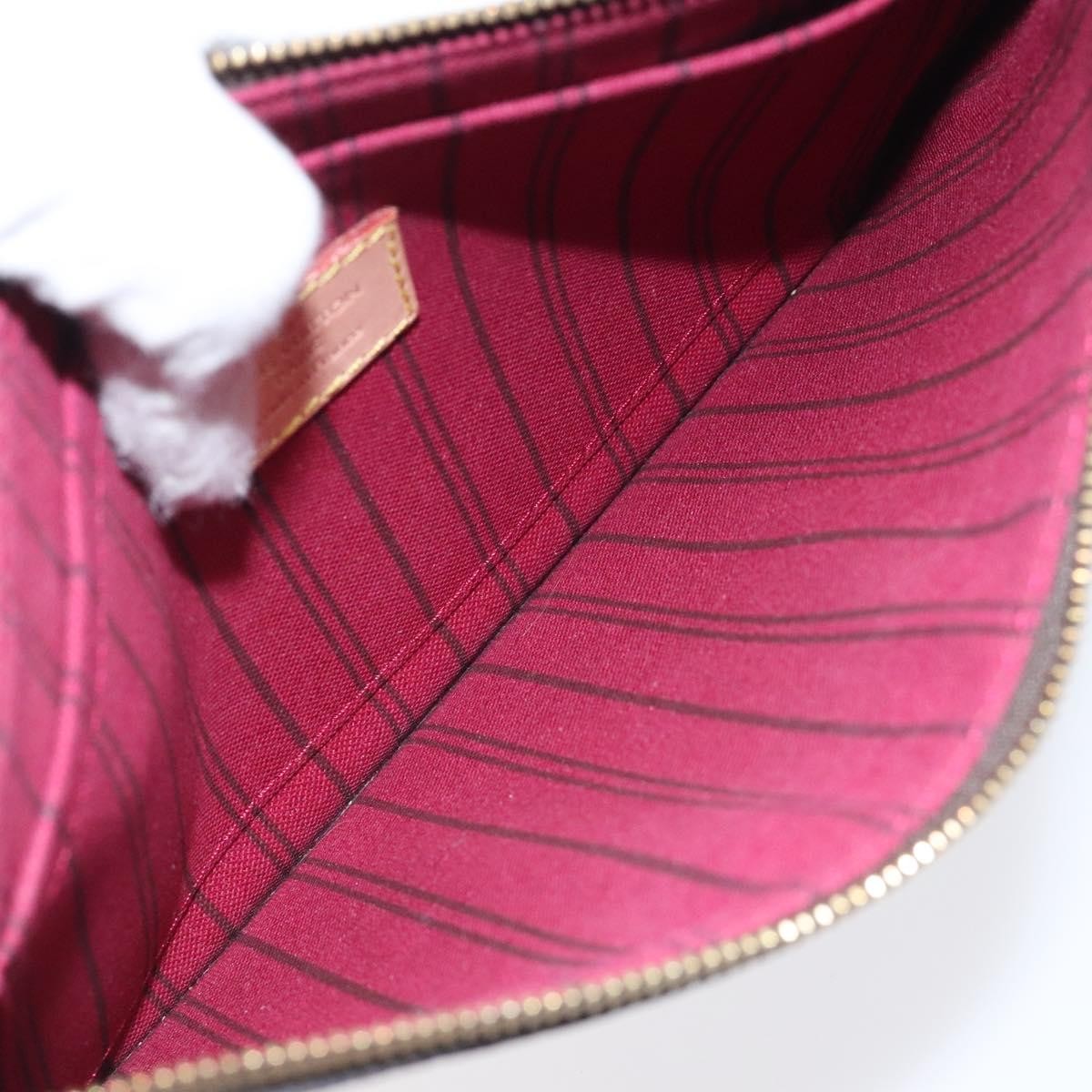 Louis Vuitton Neverfull Pochette Monogram Canvas, BROWN, CANVAS, Tote bag