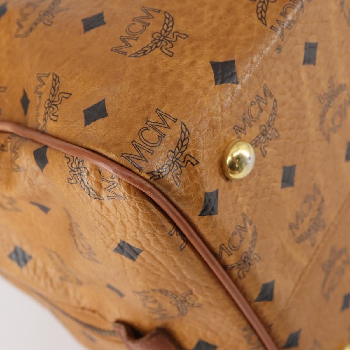 MCM Vicetos travel bag logogram boston, BROWN, CANVAS, Travel bag
