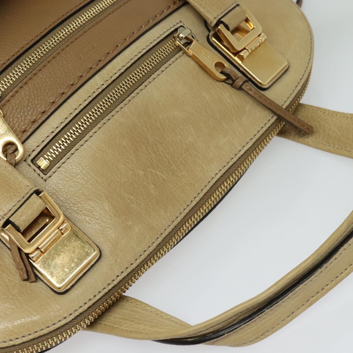 Chloe Angie Tote Leather, BROWN, LEATHER, Tote bag