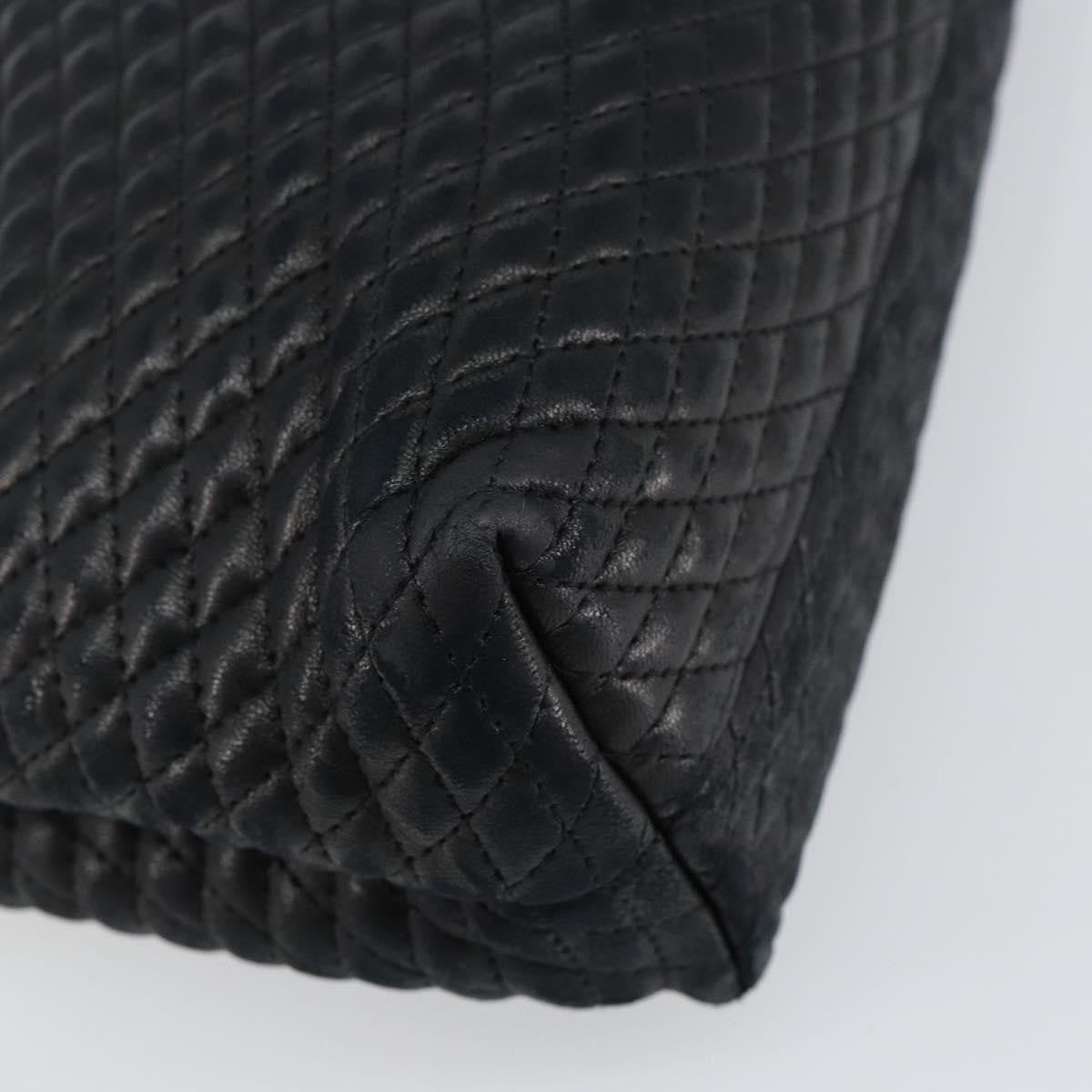 Bally Vintage Handbag Quilted Leather, BLACK, LEATHER, Handbag
