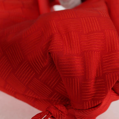 Bottega Veneta Point Shoulder Bag Chunky Knit Fabric, Red, Nylon, Shoulder Bag