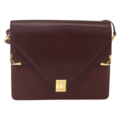 cartier Must de Cartier Shoulder Bag Leather, BURGUNDY, LEATHER, Shoulder bag