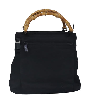 Gucci Bamboo Zip Pouch Nylon & Leather, BLACK, NYLON, Clutche & pouche
