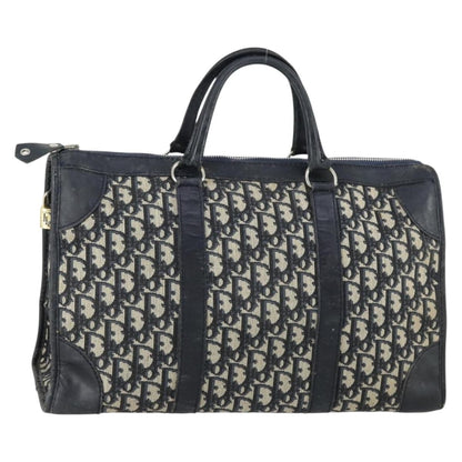 Christian Dior Vintage Trotter Boston Bag Canvas, NAVY, CANVAS, Travel bag