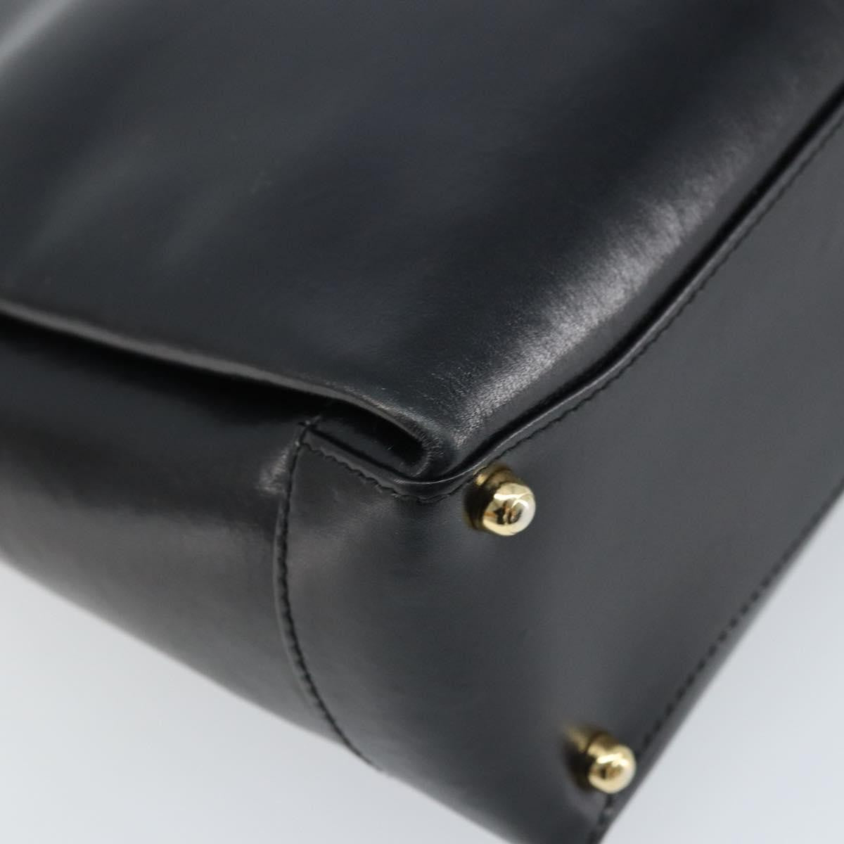 Gucci Vintage Convertible Box Crossbody Bag Leather, BLACK, LEATHER, Handbag
