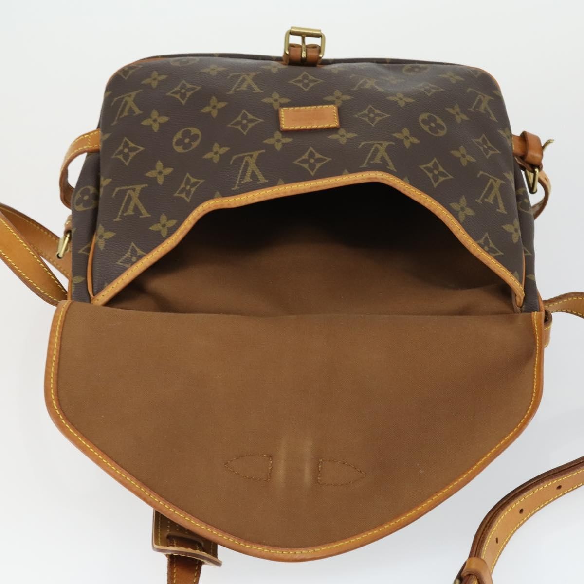 Louis Vuitton Saumur Handbag Monogram Canvas, BROWN, CANVAS, Shoulder bag
