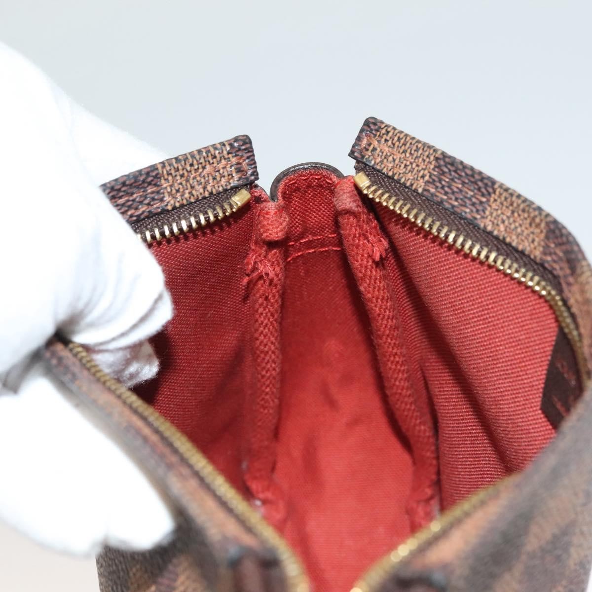 Louis Vuitton Trousse Make Up Bag Damier, BROWN, CANVAS, Clutche & pouche