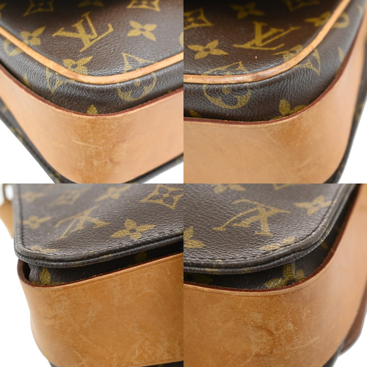 Louis Vuitton Cartouchiere Handbag Monogram Canvas, BROWN, LEATHER, Crossbody bag