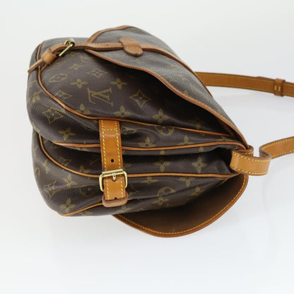 Louis Vuitton Saumur Handbag Monogram Canvas, BROWN, CANVAS, Shoulder bag