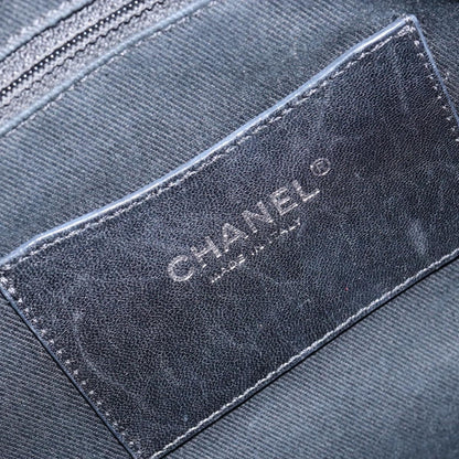 Chanel CC Charm Tote Quilted Iridescent Calfskin, GREEN, LEATHER, Tote bag