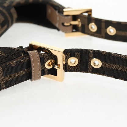 Fendi Cookie Hobo Zucca Canvas, BROWN, CANVAS, Handbag