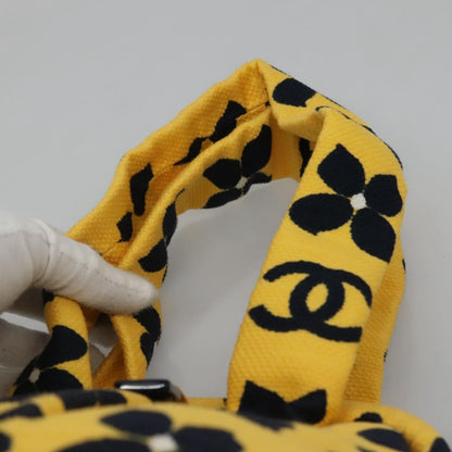 Chanel Vintage Frame Shoulder Bag Printed Canvas, YELLOW, CANVAS, Shoulder bag