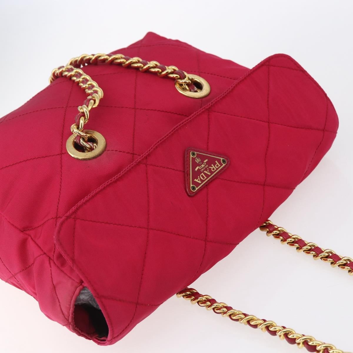 Prada Re-Edition 1995 Chain Tote Quilted Re-Nylon, Pink, Nylon, Shoulder Bag