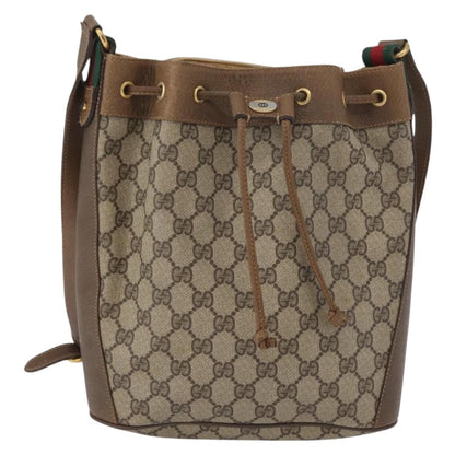 Gucci Drawstring Bucket Bag GG Canvas, BEIGE, CANVAS, Shoulder bag