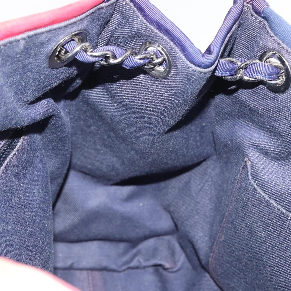 Chanel Mariniere Chain Tote Striped Canvas, NAVY, CANVAS, Tote bag