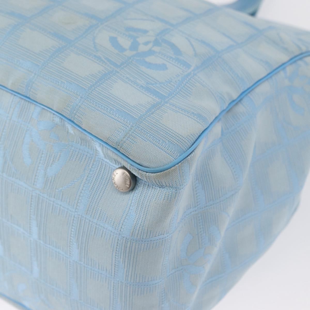 Chanel Travel Line Tote Nylon, BLUE, NYLON, Tote bag