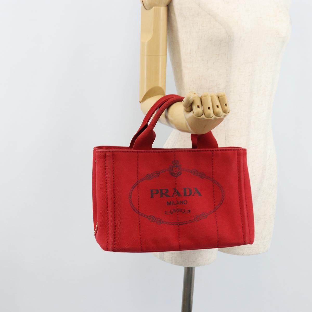 Prada Canapa Tote Canvas, Red, Canvas, Tote Bag