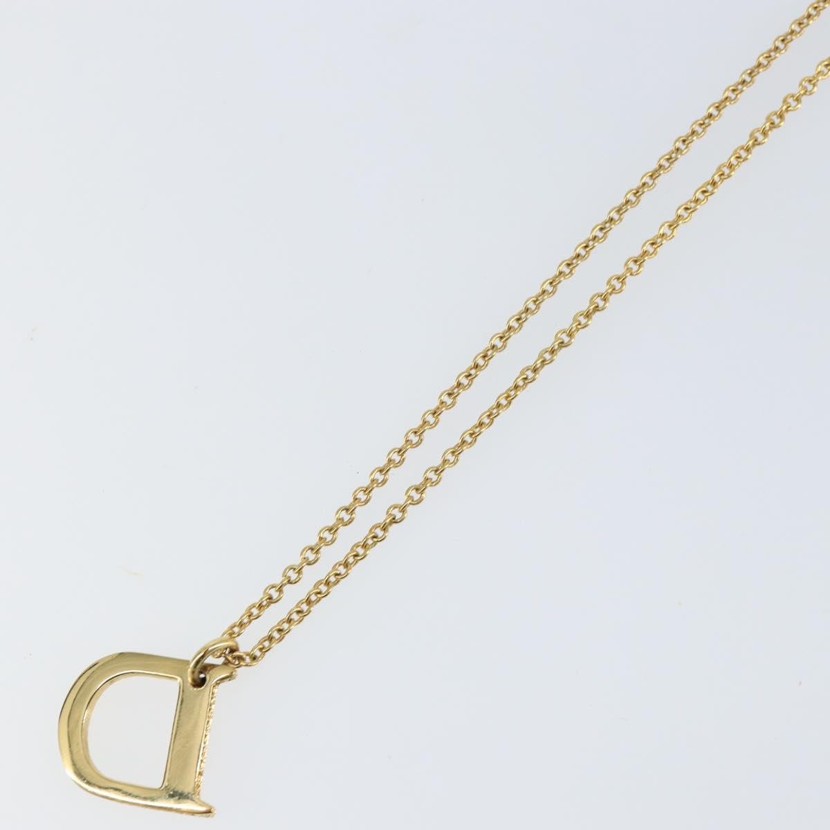 Christian Dior D logo Pendant Necklace Metal, GOLD, METAL, Necklace