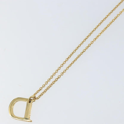 Christian Dior D logo Pendant Necklace Metal, GOLD, METAL, Necklace