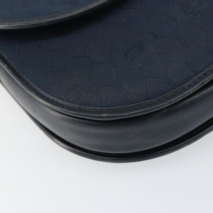 Christian Dior Vintage Honeycomb Shoulder Bag Canvas, NAVY, CANVAS, Shoulder bag