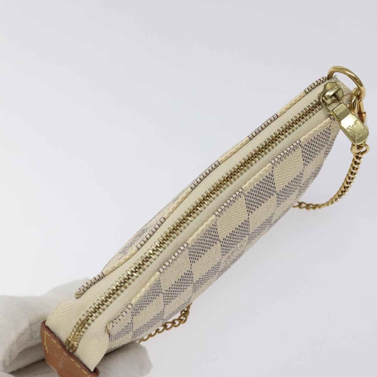 Louis Vuitton Pochette Accessoires Damier, WHITE, CANVAS, Clutche & pouche