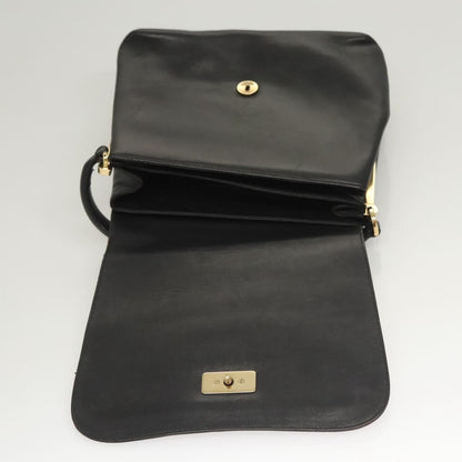 Salvatore Ferragamo Flap Handbag Leather, BLACK, LEATHER, Handbag