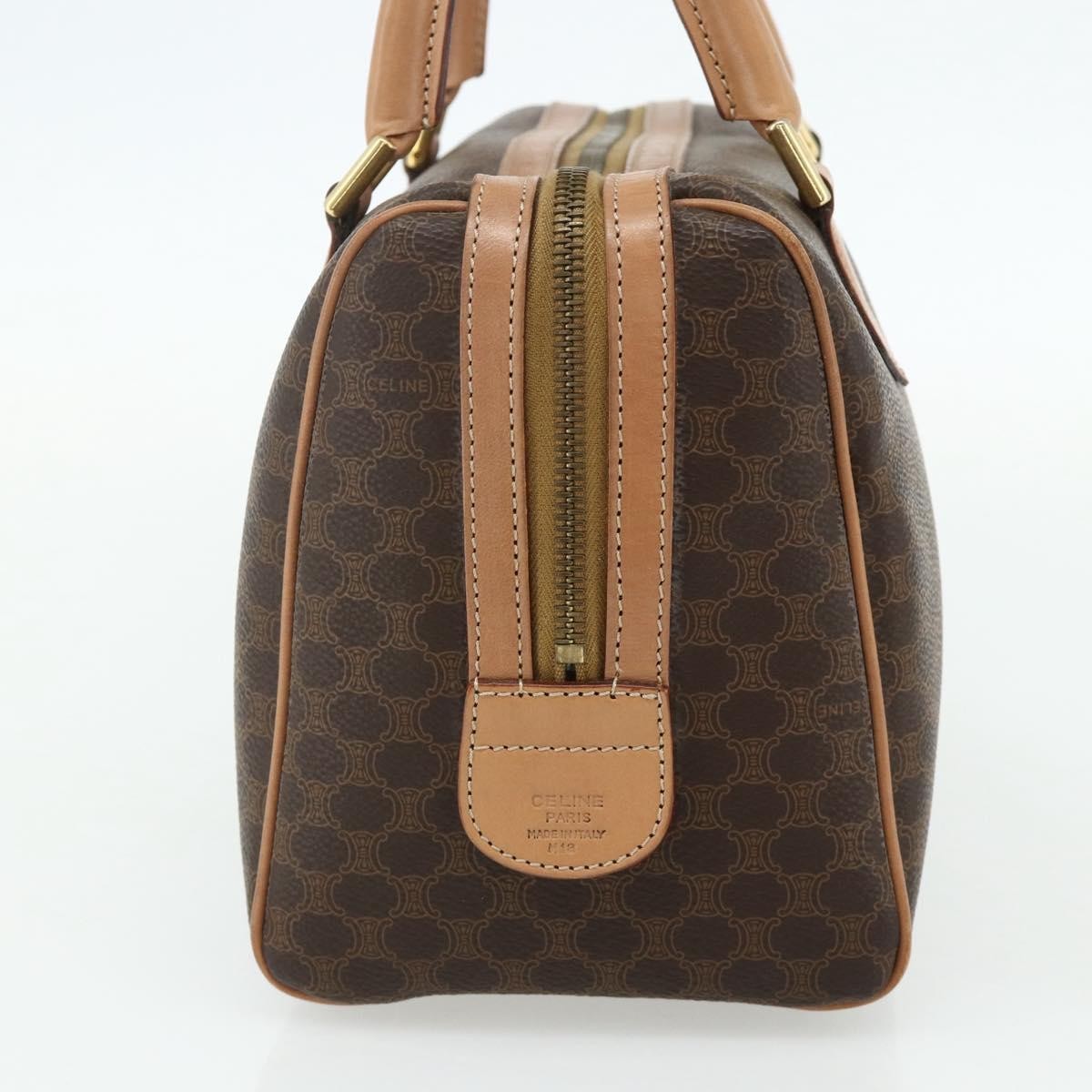 Celine Vintage Macadam Boston bag Canvas and Leather, Brown, Canvas, Handbag