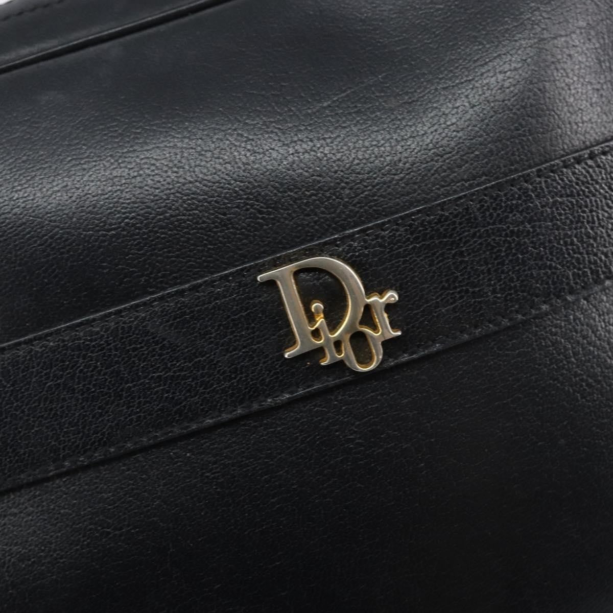 Christian Dior Vintage Shoulder Bag Leather, NAVY, LEATHER, Shoulder bag