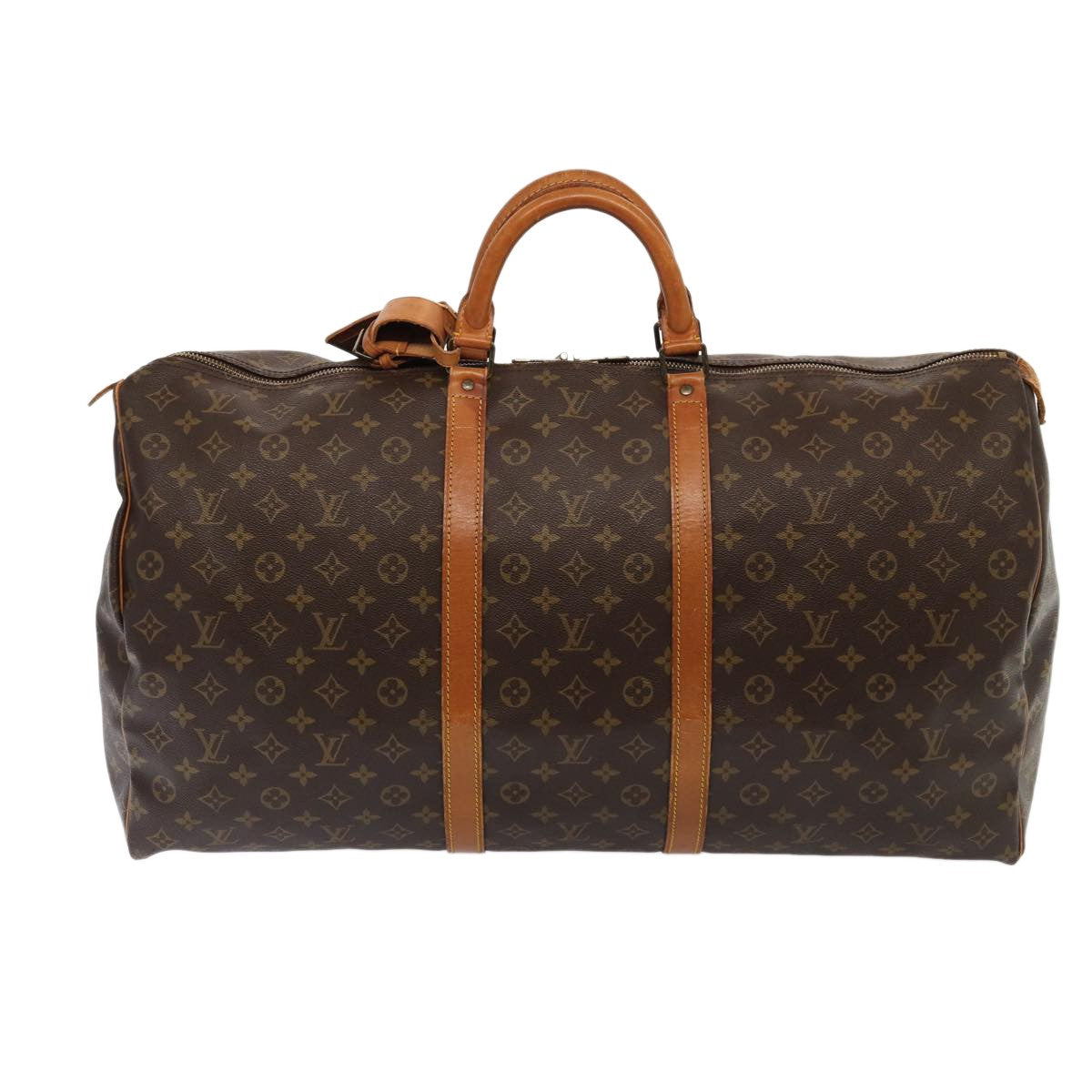 Louis Vuitton Keepall Bag Monogram Canvas, BROWN, CANVAS, Travel bag
