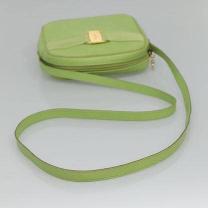Salvatore Ferragamo Vala Shoulder Bag Leather, GREEN, LEATHER, Shoulder bag