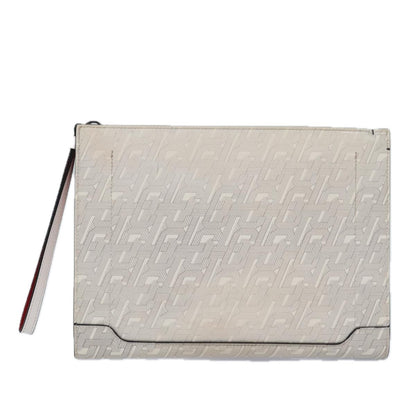 Christian Louboutin Loubiclutch Printed Patent, WHITE, PATENT_LEATHER, Clutche & pouche