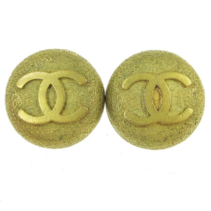 Chanel CC Round Earrings Metal, GOLD, GOLD, Earrings
