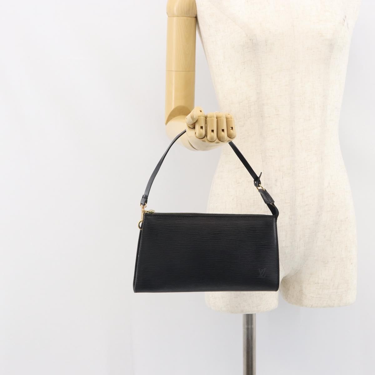 Louis Vuitton Pochette Accessoires Epi Leather, BLACK, LEATHER, Clutche & pouche