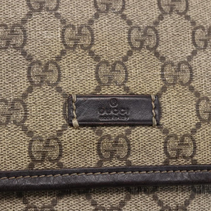 Gucci Flap Messenger GG Coated Canvas, BEIGE, CANVAS, Shoulder bag
