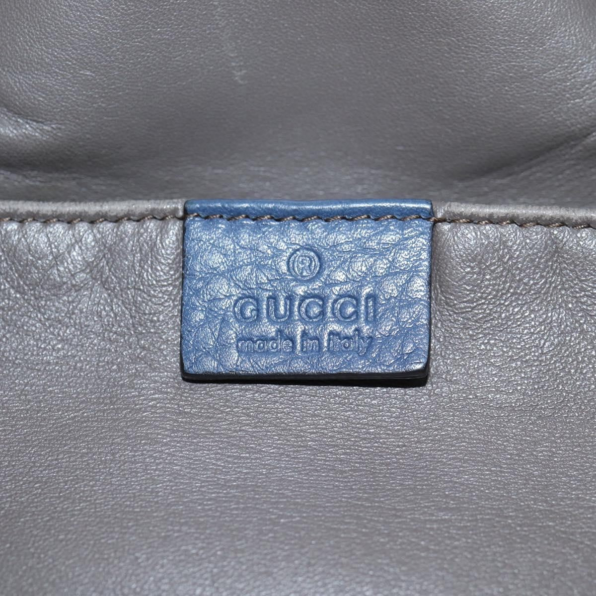 Gucci Miss Bamboo Bucket Bag Leather, BLUE, LEATHER, Handbag