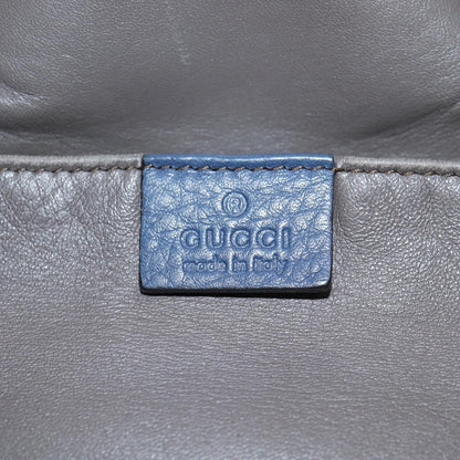 Gucci Miss Bamboo Bucket Bag Leather, BLUE, LEATHER, Handbag