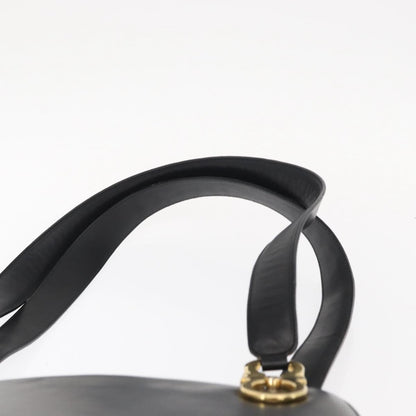 Salvatore Ferragamo Gancini Shoulder Bag Leather, BLACK, LEATHER, Shoulder bag
