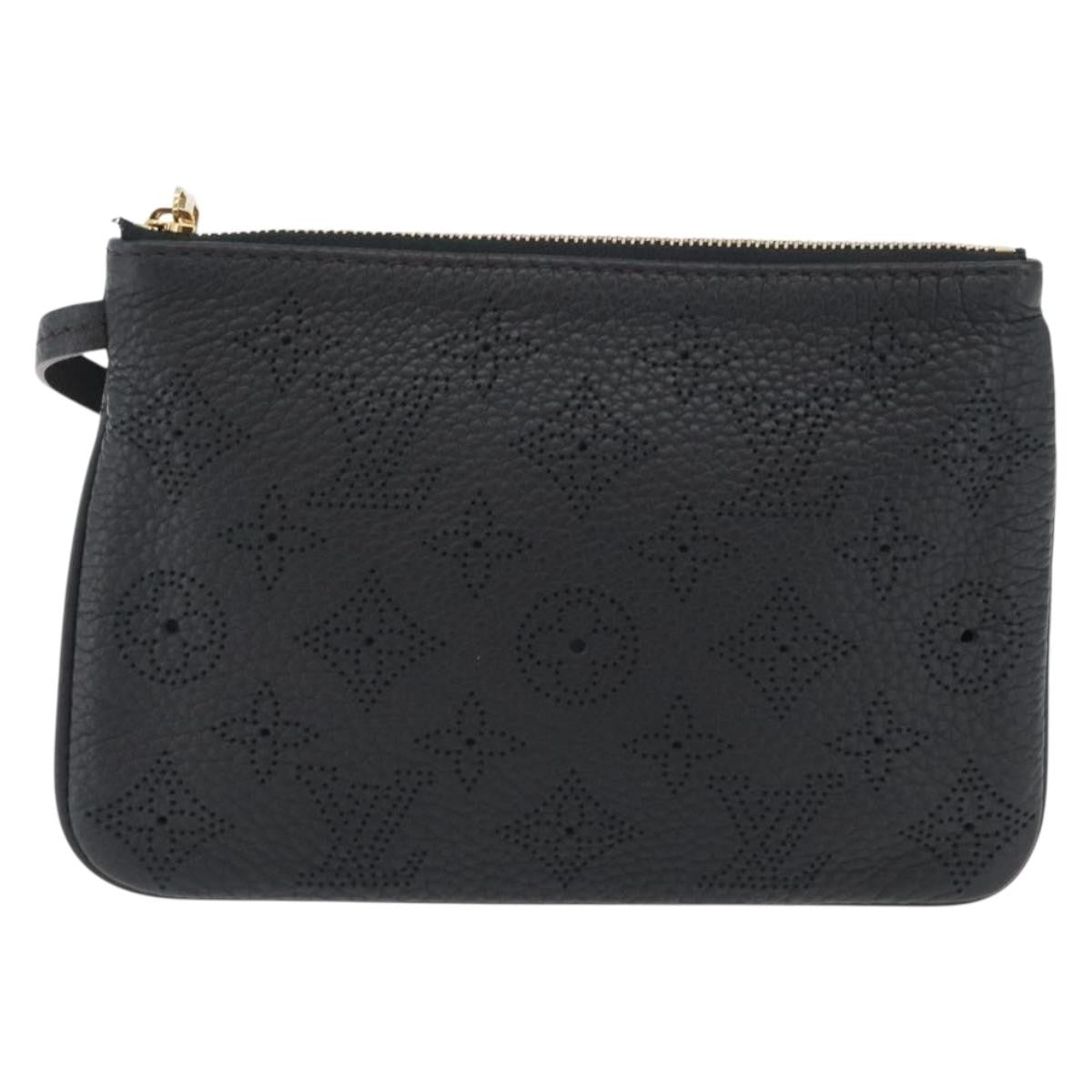 Louis Vuitton Selene Pochette Mahina Leather, Black, Leather, Clutch