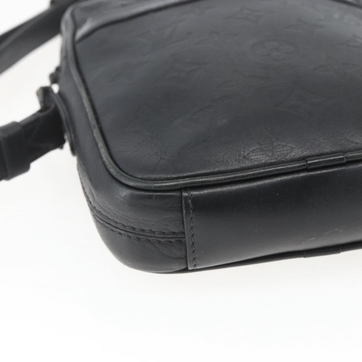 Louis Vuitton Danube Handbag Monogram Shadow Leather, BLACK, LEATHER, Shoulder bag