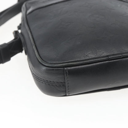 Louis Vuitton Danube Handbag Monogram Shadow Leather, BLACK, LEATHER, Shoulder bag