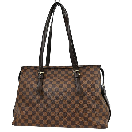 Louis Vuitton Chelsea Handbag Damier, Brown, Canvas, Tote Bag