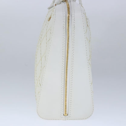 Chanel Surpique Zip Around Satchel Quilted Leather, WHITE, LEATHER, Handbag