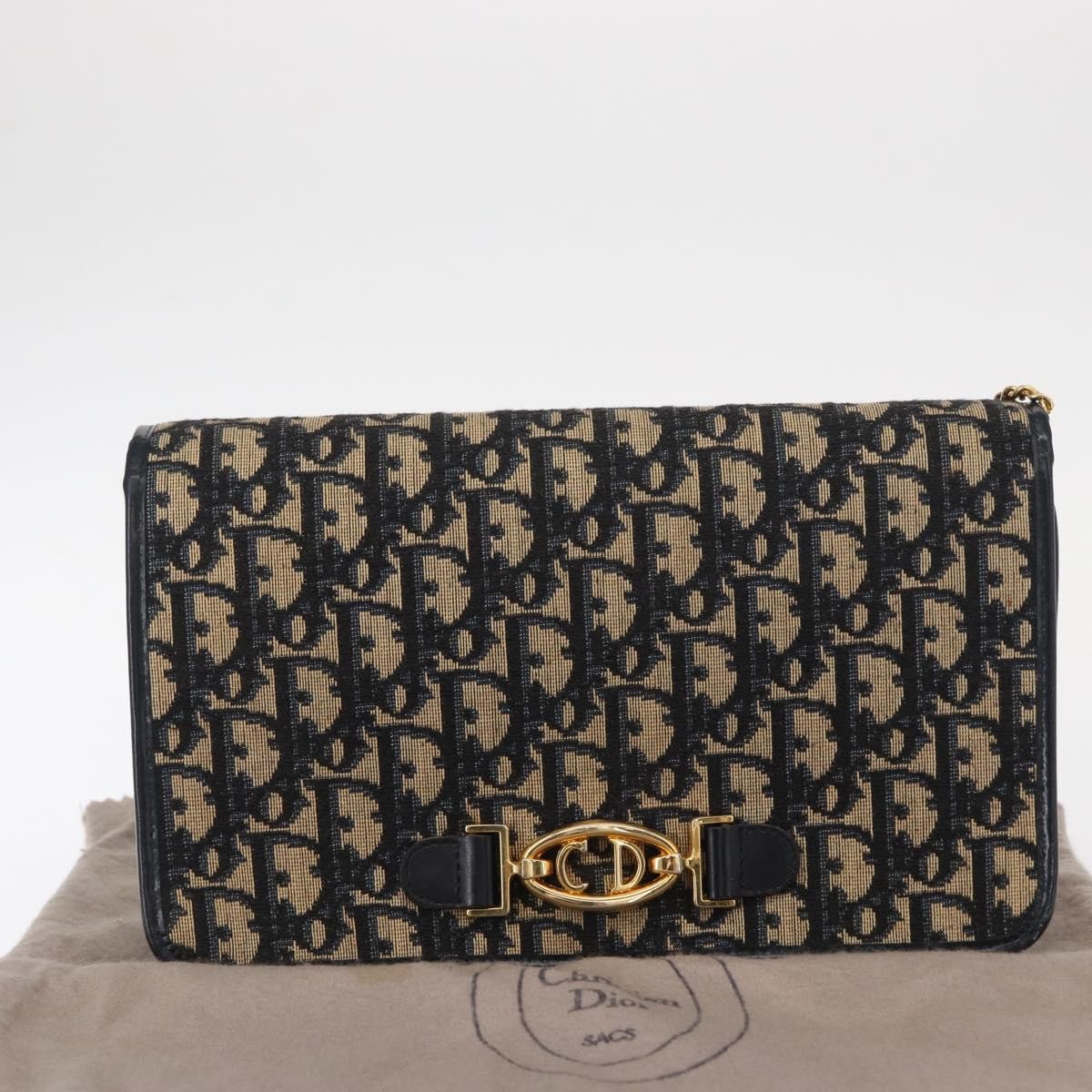 Christian Dior Vintage CD trotter Shoulder bag Canvas, BROWN, CANVAS, Shoulder bag