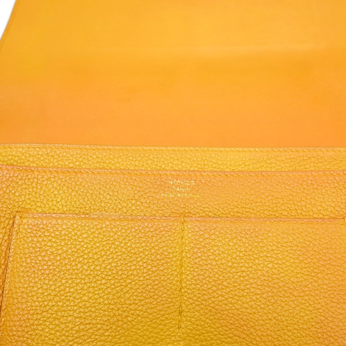 Hermes Dogon Duo Combined Wallet Leather, Yellow, Leather, Wallet