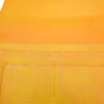 Hermes Dogon Duo Combined Wallet Leather, Yellow, Leather, Wallet